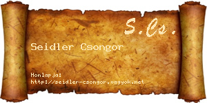Seidler Csongor névjegykártya
